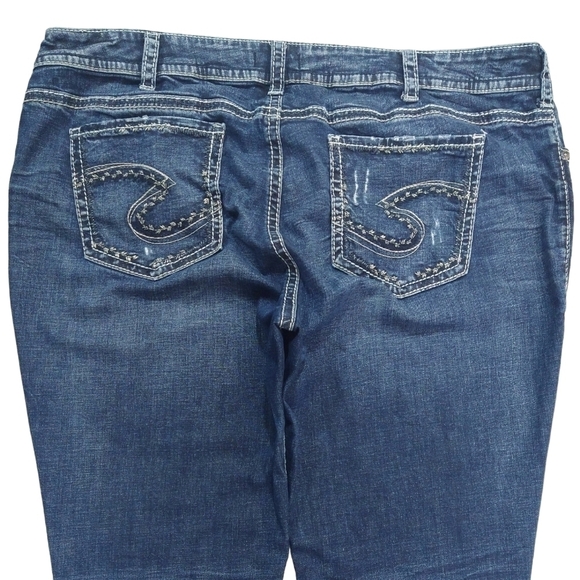 Silver Jeans Suki Straight Jeans Thick Stitch Embroidered Back Pockets HEMMED - Picture 5 of 11